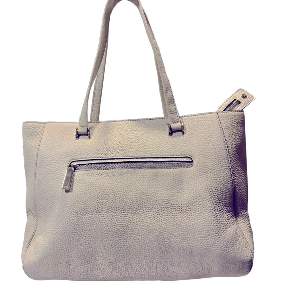 Kate Spade Hopkins Street Large Dharma Leather Work Satchel Tote Ivory
